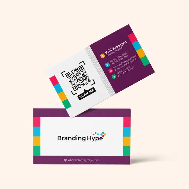 Two custom printed business card examples